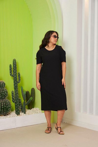 RMG Plus Size Black Wrap Dress