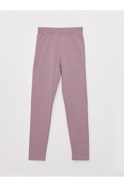 LC Waikiki Basic Cotton Girl's Long Tights with Elastic Waist