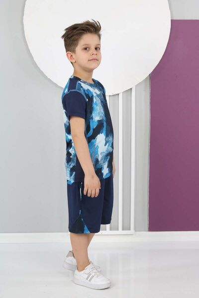 Asortik Kids Pantaloni scurți sport din țesătură pentru scufundări pentru băieți Tricou Bermude Set de jos
