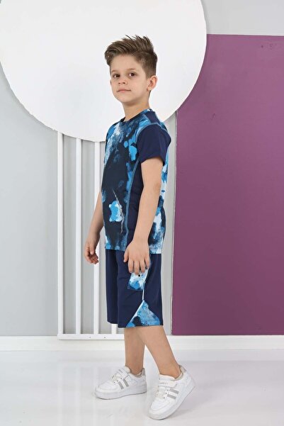 Asortik Kids Pantaloni scurți sport din țesătură pentru scufundări pentru băieți Tricou Bermude Set de jos