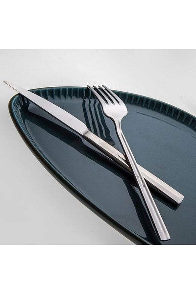 Jumbo 1900 Prism 18 Pieces Dinner Fork Spoon Knife Set for 6 People