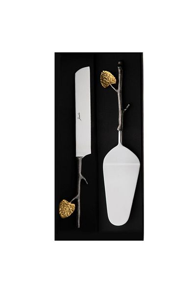 Jumbo Leaf 2 Piece Cake Serving Set - Comfortable Cut