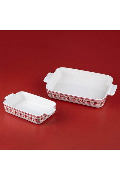 Jumbo Porcelain Hollie Small Size Oven Tray 3x13x4,5 Cm 1 Red Standard