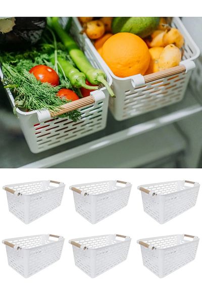 Ecolux 8 White Organizer Baskets - Inner Cabinet and Drawer Organizer