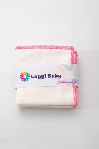 Luggi Girl's Cotton 10 Pack Baby Wipes 4268-K Baby Mouth Diapers