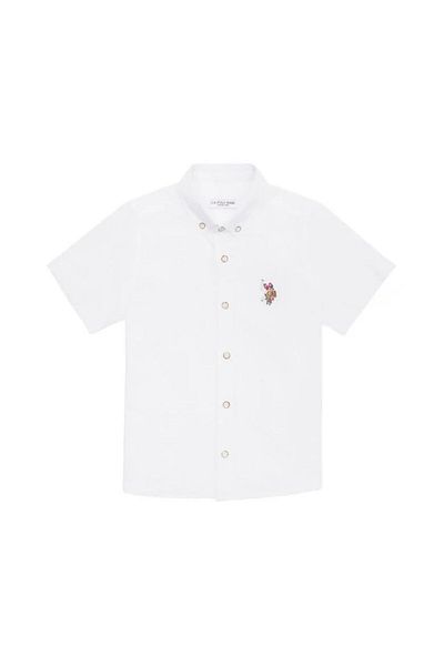U.S. Polo Assn. Cămașă albă cu mânecă scurtă pentru băiat