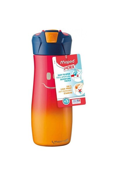 Maped Picnic 580ml Steel Flask Pink with Smiling Face Figure3154148713012