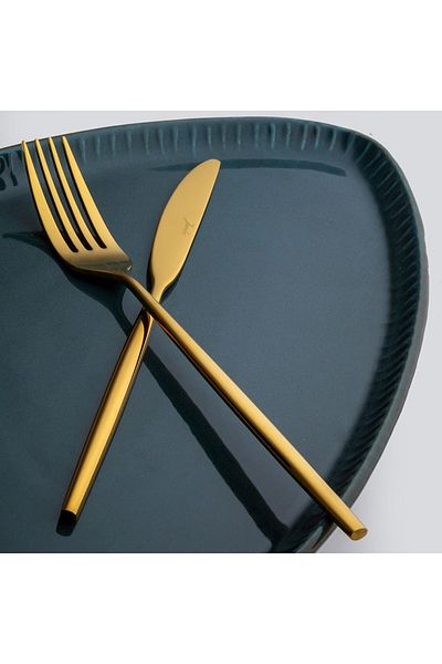 Jumbo 5900 Infinity Titanium Gold 12-Person 84-Piece Cutlery Set