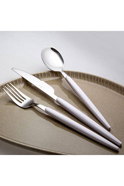 Jumbo 6 Kişilik White 6 Kişilik 18 Parça Çatal Kaşık Bıçak Takımı 18 Beyaz Pa...