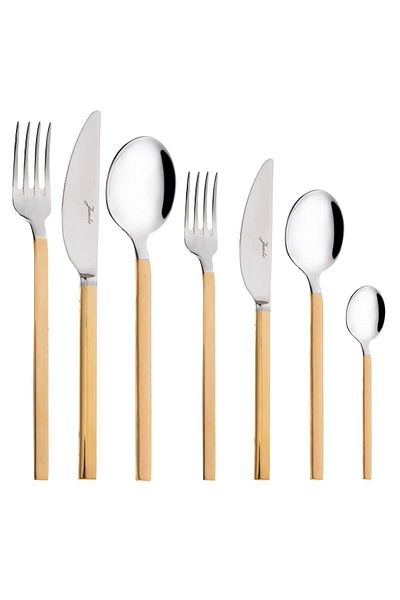 Jumbo 8100 Gold 12 Person 84 Piece Fork Spoon Knife Set 500.01.01.6068