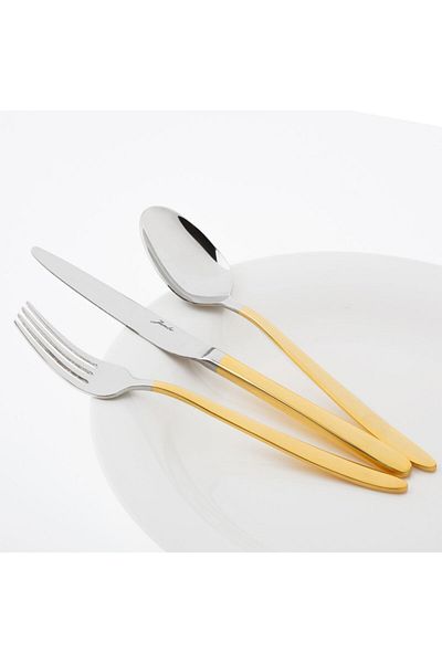 Jumbo 9400 12 Person 84 Piece Gold Cutlery Set