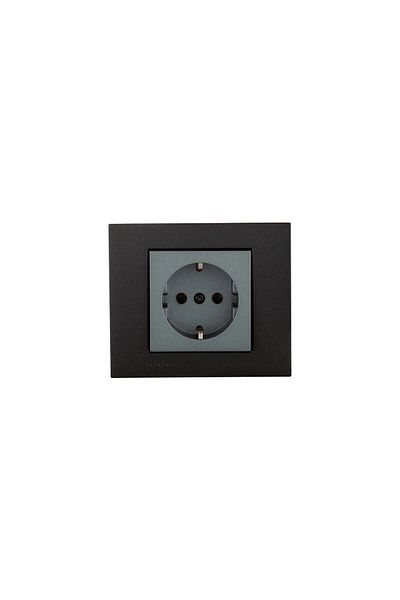 OVİVO Grano Black Frame Smoked Soil Socket (Including Frame)
