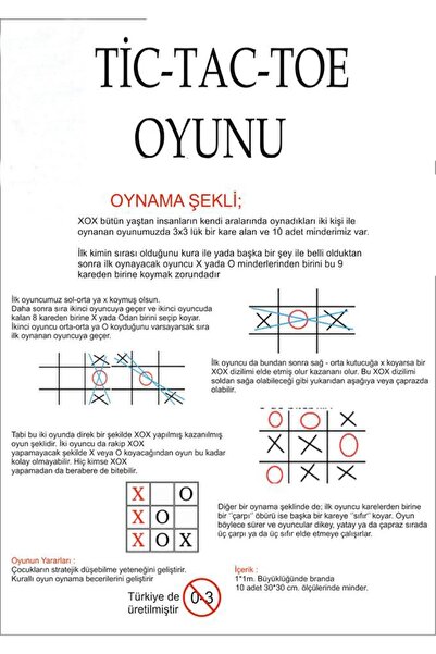 eskyline Xox- Tic Tac Toe Oyunu Mini Ahşap