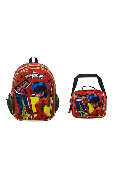 Miraculous LADYBUG - Girl's Primary School Backpack, Ladybug Patterned SET