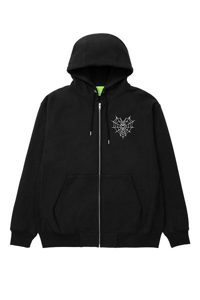 Touz Moda Ζακέτα με κουκούλα Unisex με φερμουάρ με στάμπα Spider Web Heart