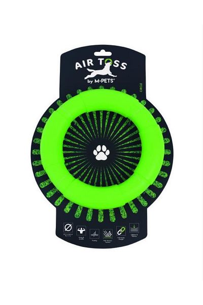 M-PETS 10656699 - M-Pets Floating Dog Toy Air Toss Circle, Water Resistant, Green