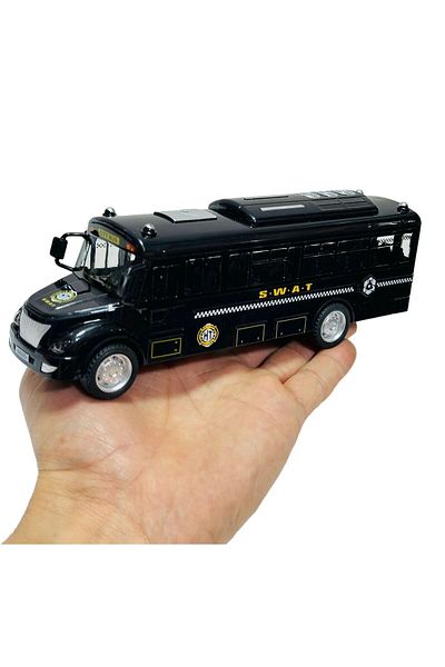 PeriYedi Bus Toy Police Bus with Siren Sound and Light 23 cm
