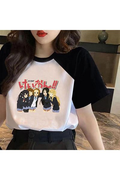Touz Moda تي شيرت Utauyo Miracle Girls بأكمام راجلان أبيض مقاس كبير للجنسين مطبوع