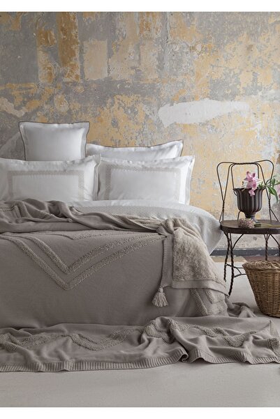 Apricitas HOME Moneda Triko Çift Kişilik Yatak Örtülü Nevresim Seti