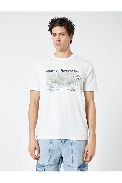 Koton Bavlněné tričko s potiskem Crew Neck Slogan