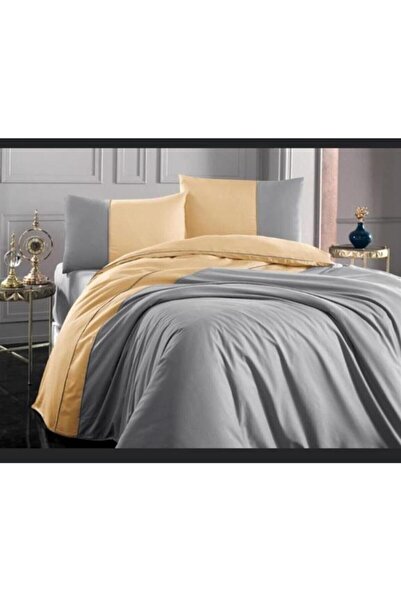 Altınbaşak Thor Ranforce Çift Renk Nevresim Takımı Çift Kişilik Gri-sarı