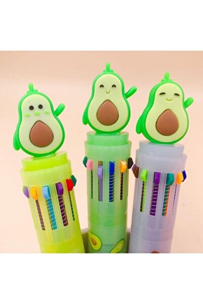 Ege Fotokopi & Kırtasiye Mini Avokado 4 Renkli Tükenmez Kalem - Çoklu Tükenme...