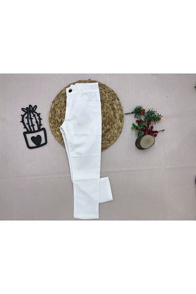 İ.Can Boy's Lycra White Trousers