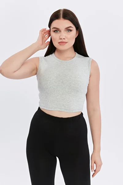 YHGTEKSTİL Women's Crop Top - Comfortable Camisole, Sleeveless, Crew Neck