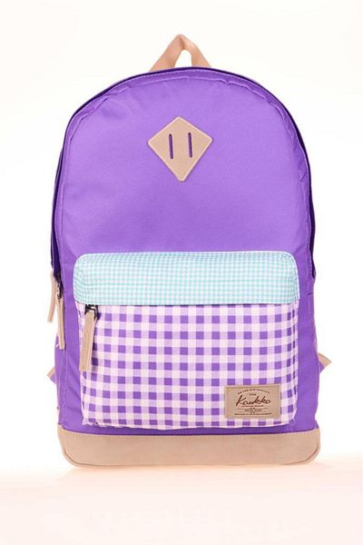 KAUKKO Rucsac în carouri liliac Wichlight - K1646