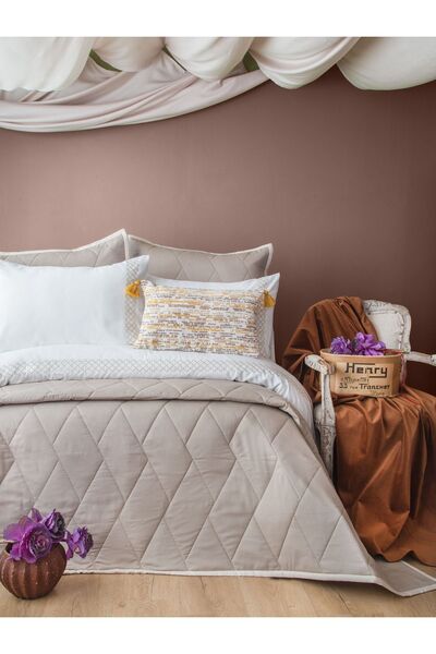 Apricitas HOME Bee You Beetle Beige Double Bed Cover 100% Cotton Duvet Cover Set