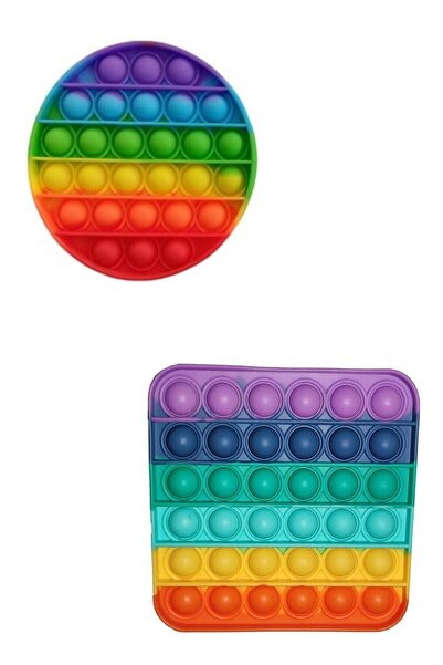 TURKAFONE Pop It Push Bubble Fidget Zihinsel Stres Oyuncağı Gökkuşağı Popit 2...