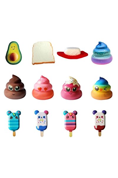 TURKAFONE 5 Adet Squishy Mini Sürpriz Set - 130 Farklı Figürden 5'li Karışık Set