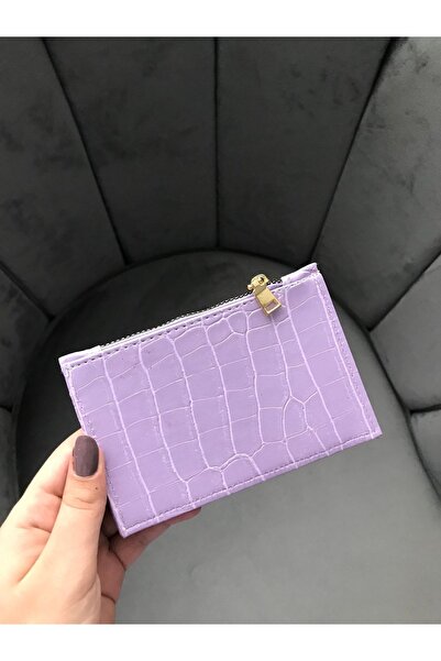 ZARİÇANTA Lila Kadın Kartlık Fermuarlı