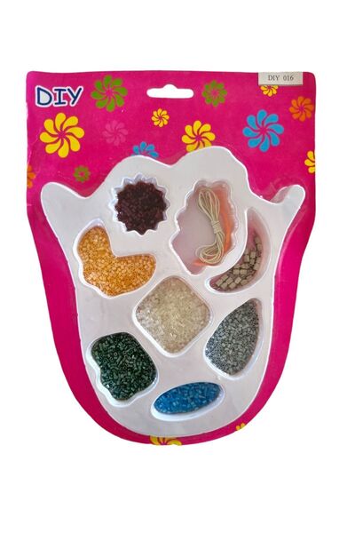 TURKAFONE Renkli Boncuklar Takı Seti Oyuncak Kolye Bileklik Halhalyapma Set