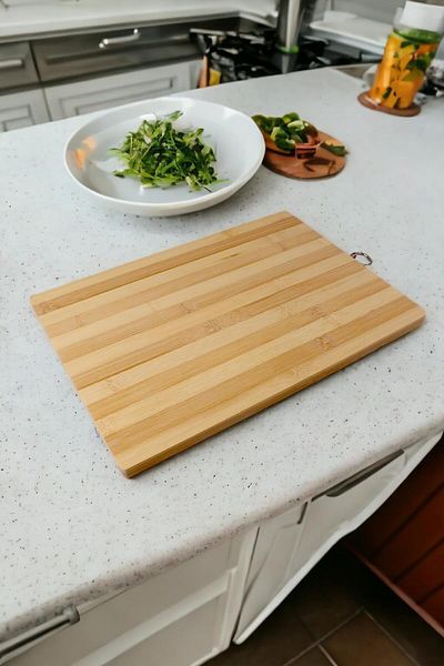 Store Large Size 24 * 34CM Bamboo Cutting Board - Antibacterial and Washable Rectangular Chopping