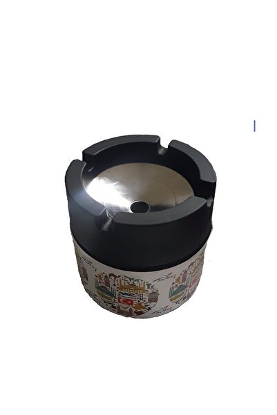 TURKAFONE 4'lü Cam Üstü Metal Kokusuz Küllük 425 Cc Desenli.