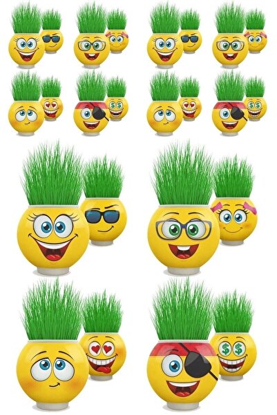 TURKATOYS Çim Adam Orijinal 20 Adet Lisanslı Eğlenceli Sevimli Ürün Emojili Ç...