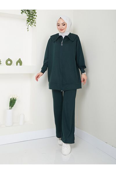 VOLT CLOTHİNG Hose mit Schlitz und Reißverschluss – Hijab-Set für Damen