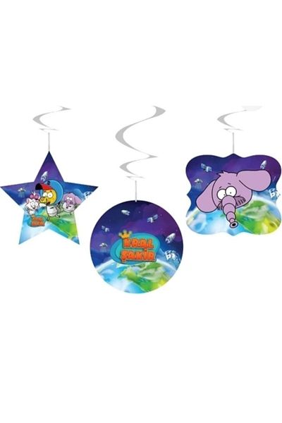 BalonEvi Licensed King Sakir In Space Ceiling Pendant Lamp Ornament 6 Pieces