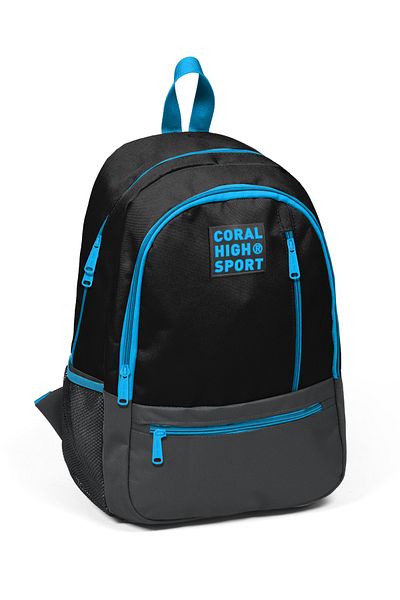 Coral High Rucsac sport negru gri cu trei compartimente 23458