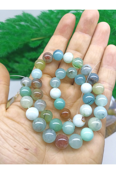 DOĞAL TAŞ CENNETİ 10 mm Amazonit Piatră Naturală - 40 cm Lungime Certificată
