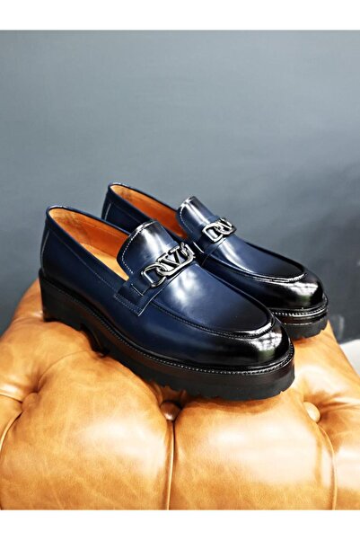 İBAY LACİVERT HAKİKİ DERİ ERKEK KLASİK AYAKKABI