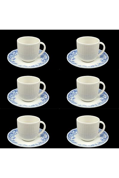 YzHome White Porcelain Coffee Cup Set - Set for 6 People 85ml