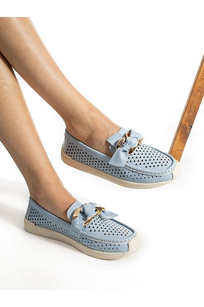 Alemdar Shoes Loafer de damă GRANADA perforat albastru