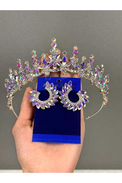 Limelia Set de cercei de nuntă și frunze pentru mireasă cu piatră de cristal ...