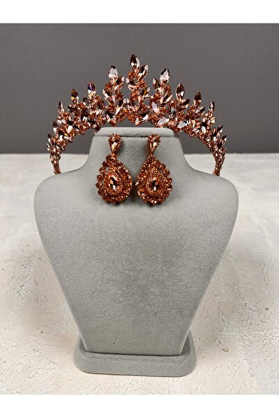 Limelia Σετ Νυφικό Κρυστάλλινο Σετ Σκουλαρίκια Κορώνα και Σκουλαρίκια Μεταφοράς