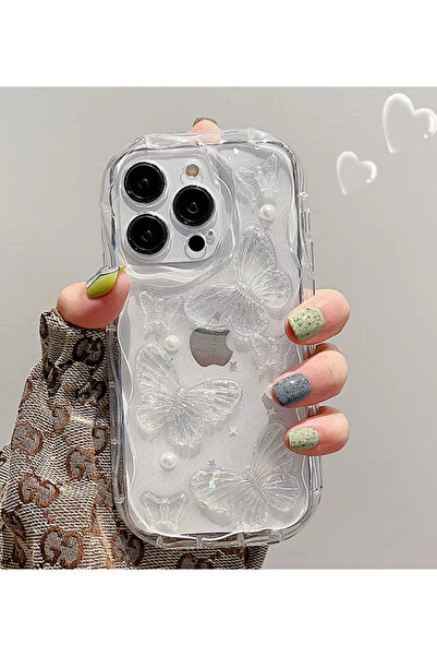 EDELFU حافظة لهاتف آيفون 15 برو لامعة شفافة لحماية الكاميرا، حافظة جانبية ممو...