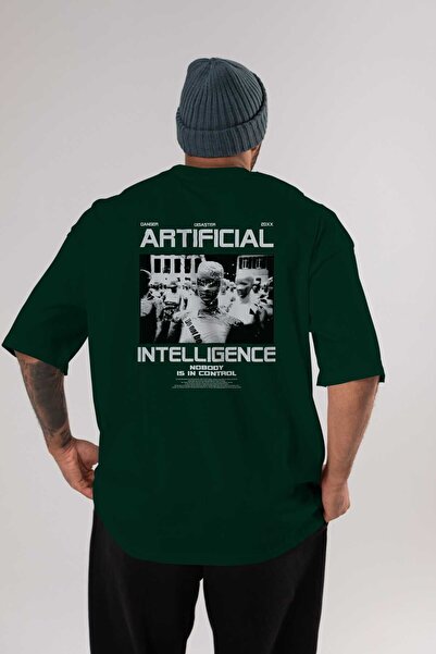 Ankhises Emerald Green Oversize kroj Unisex T-shirt - okrugla kragna , nazad ...