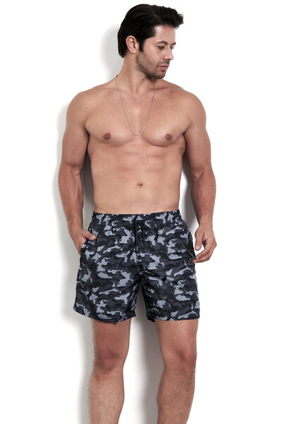 Bonatti نمط التمويه الأسود - شورت السباحة السريع للرجال مع جيوب EDY325S