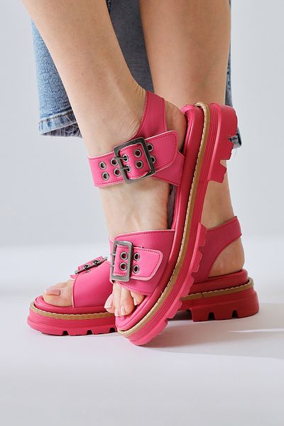 Limoya Sandale de damă Tamera Fuchsia cu cataramă cu talpă groasă